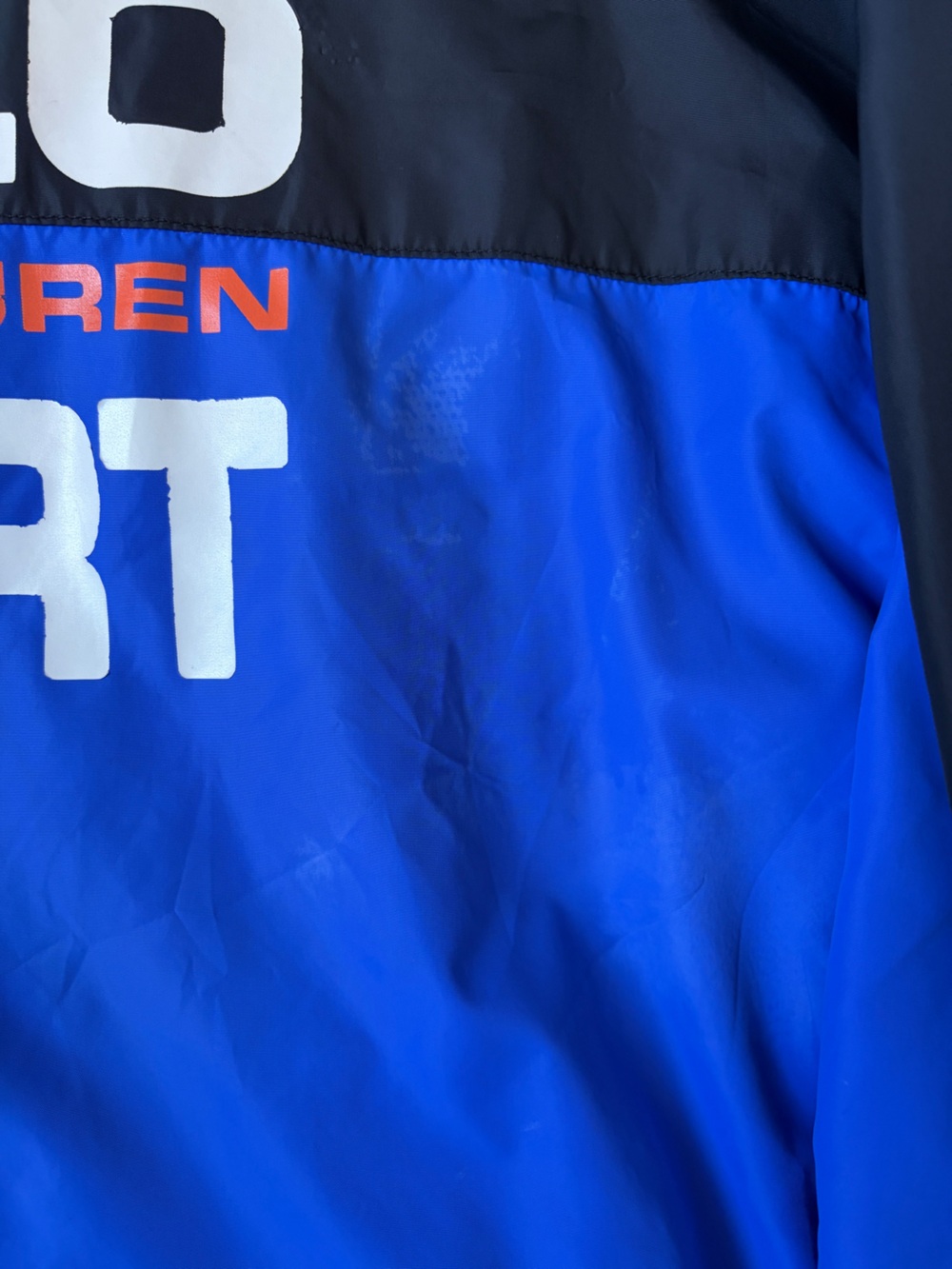 Vintage 90s Polo Sport by Ralph Lauren Blue & Black Colorblock Windbreaker Large - Picture 13 of 14